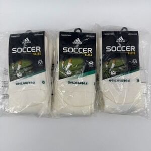 Adidas Soccer Elite Formotion Climacool Socks White Green 3 Pairs Mens Size M